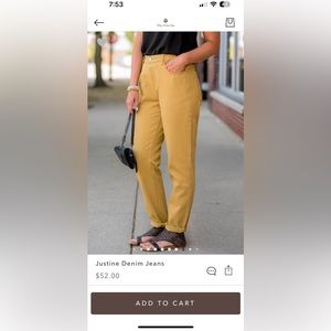 Brand new!  Betsey’s Boutique mustard jeans.  Size XL.